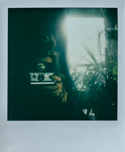 self portrait with the SX70 camera 