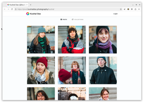 Screenshot of kushal's pixelfed site