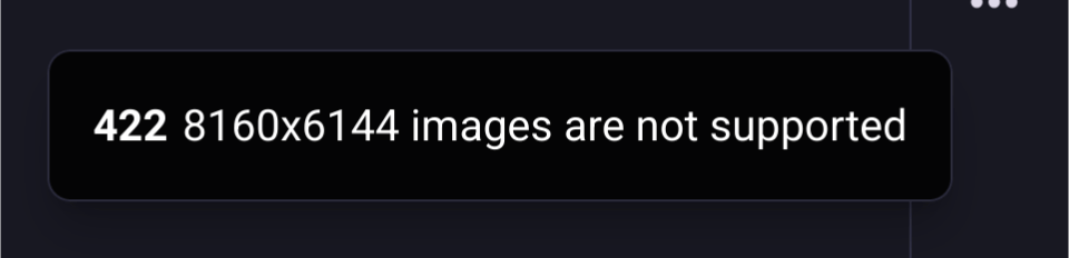 422 8160x6144 images are not supported 