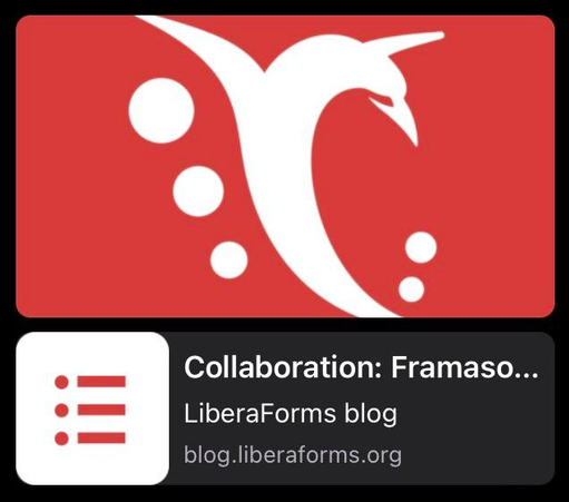 🚀 Exciting News! 🚀
@liberaforms@fosstodon.org  announces collaboration with @Framasoft@framapiaf.org  ! They’ve chosen #LiberaForms as the successor to #YakForms #FramaForms.

Test it on their beta platform and join them in advancing free, ethical form management! 

+infos: https://blog.liberaforms.org/2024/06/24/collaboration-framasoft-and-liberaforms

#LibreSoftware #OpenSource #FramaSoft #LiberaForms