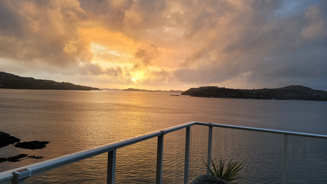 Photo of a sunset over the North Sea, taken from my apartment's balcony in Bergen, Norway