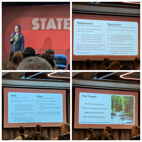 Dawn Foster on stage at #StateofOpenCon 