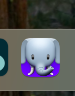 Ivory icon in the macOS dock when not launched (the default elephant icon is shown)