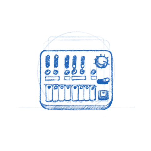 App icon sketch: Drum Machine.