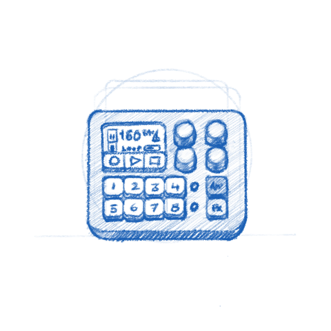 App icon sketch: Drum Machine.