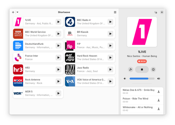 Screenshot of Shortwave