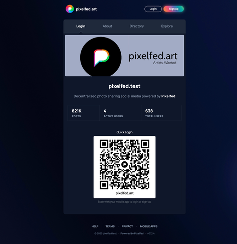 New pixelfed QR onboarding