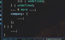 Shows image of language server hover menu with multiple types hidden away with “…” by the typescript language server.