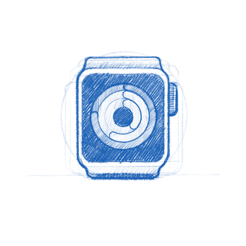 Exercise timer app icon sketch.