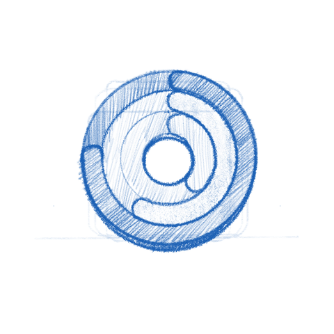 Exercise timer app icon sketch.