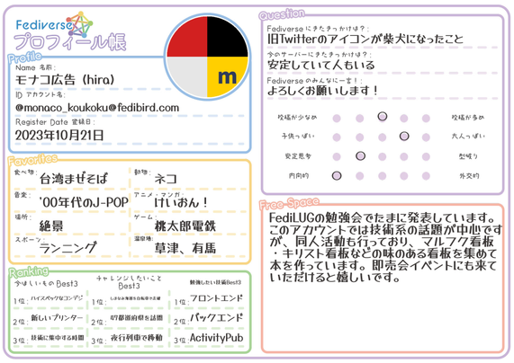 Fediverseプロフ帳 モナコ広告 (hira)
