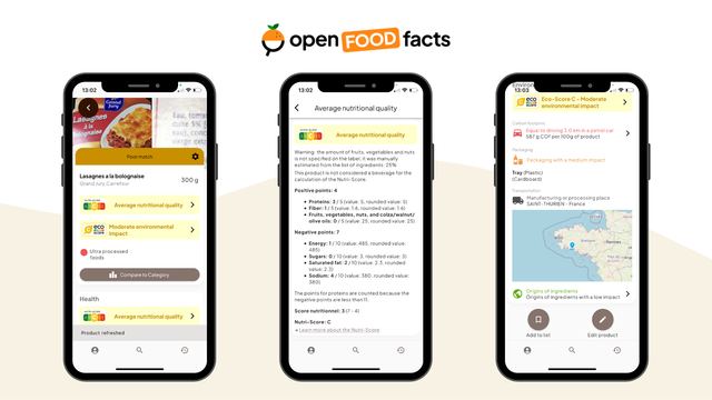Open Food Facts app screenshot