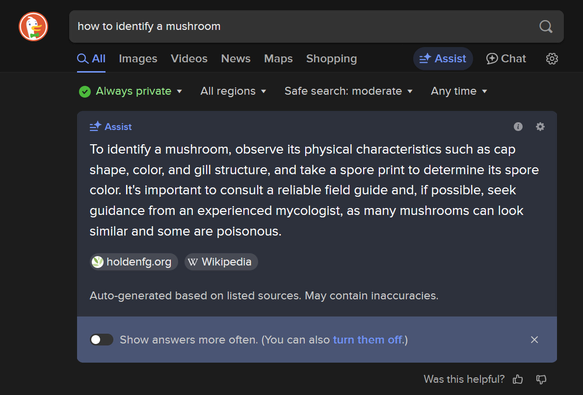 AI answer: to identify a mushroom, observe its physical characteristics such as cap shape, color, and gill structure, and take a spore print to determine its spore color. Its important to consult a reliable field guide, and if possible, seek guidance from an experienced mycologist, as many mushrooms can look similar and some are poisonous.