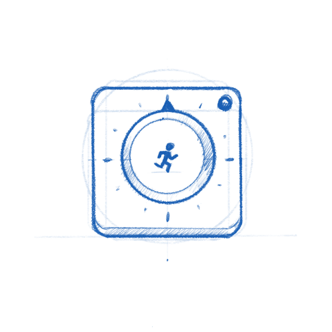 Exercise Timer app icon sketch. 