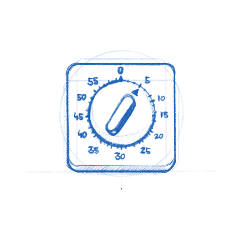 Exercise Timer app icon sketch. (an egg timer)