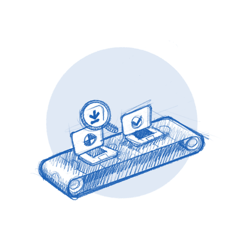 GNOME OS hero illustration sketch.