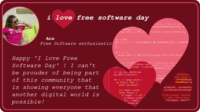 I love Free Software Day share pic generator with a quote and a picture of the person giving the quote.