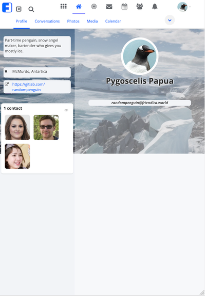 Mobile Profile Hybrid (Tablet) view in portrait orientation with sidebar open.