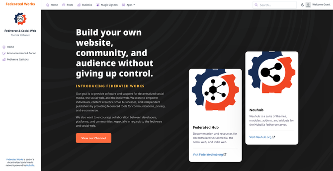 Hubzilla Federated Hub - Build your own website, community, and audience without giving up control.