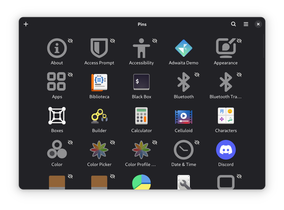 Screenshot of "Pins"