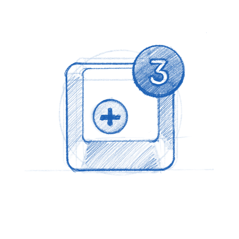 Push app icon sketch. A key with a number counter mimicking the most annoying way to notify and trigger OCD in people :)
