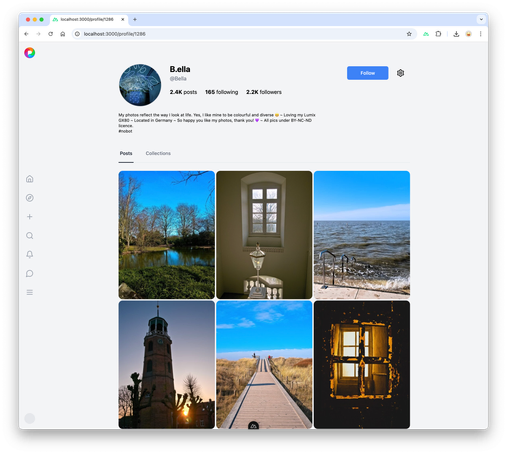 new pixelfed webUI in light mode