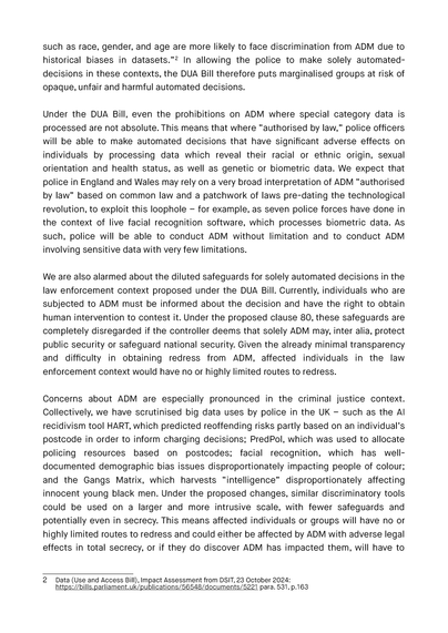 Open letter re: Law enforcement use of Automated Decision-Making
