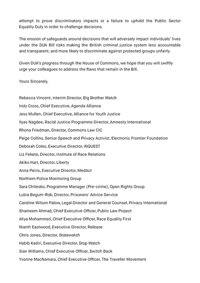 Open letter re: Law enforcement use of Automated Decision-Making