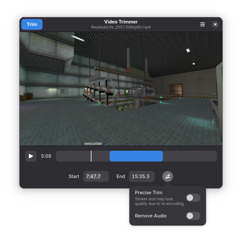 Screenshot of "Video Trimmer"
