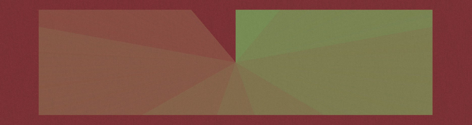 Stepped light green conic gradient to full transparency. Occupies only a limited rectangle on top of a brick red backdrop. All is grainy.