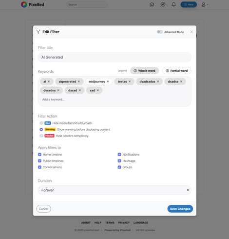 The latest version of our Filter Edit modal design