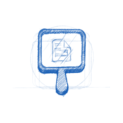 Reflection app icon sketch.
