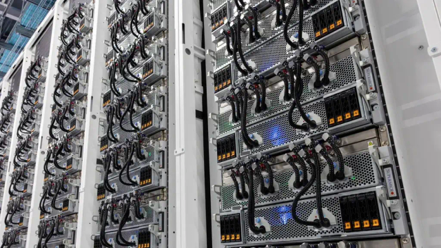 some server racks which almost certainly aren't the computer we're talking about.