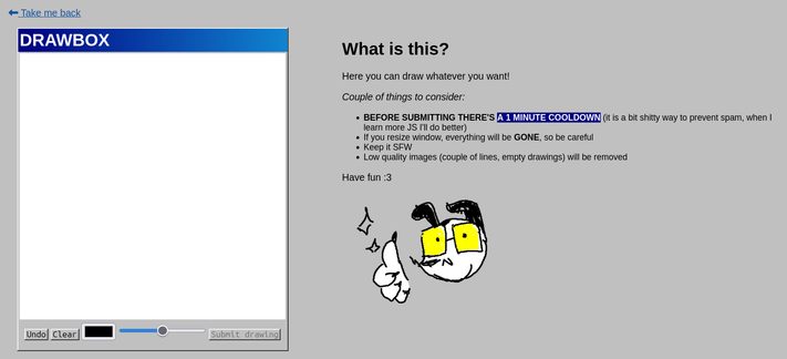 Drawbox screenshot on my site