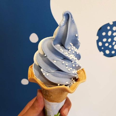 A whale shark inspired ice cream from Osaka Aquarium.