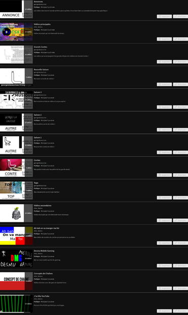 Mes playlists PeerTube.