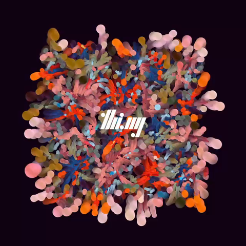 2 minute generative animation of 1000 agents/boids exhibiting self-organizing flocking behaviors. The boids are grouped in 6 different types. The colors are chosen from gradients. Each agent has pseudo-3D appearance and is leaving a very slowly fading trail, creating aesthetics reminiscent of sea anemones..