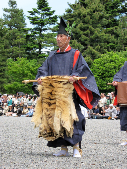 Participants in the May 15th Aoi Matsuri parade. The procession departs from the Imperial Palace and winds towards the Kamo shrines.