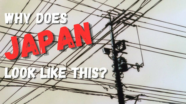 Why Does Japan Look Like This? Picture of power lines in a Japanese skyline