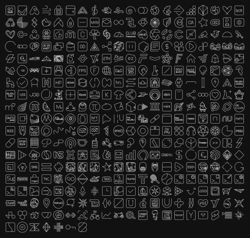 Screenshot of all the new icons inside Arcticons
