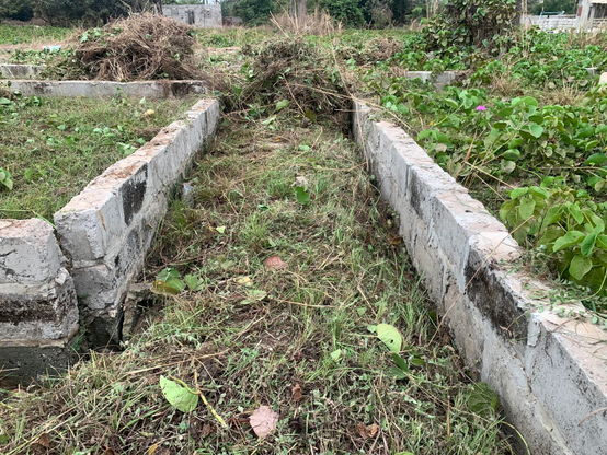 The foundation of a small house in The Gambia