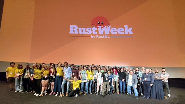 RustWeek closing with all speakers on stage