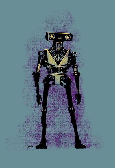 Illustration drawing of an humanoid robot 