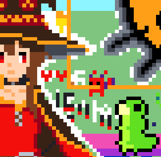 My ghost amogus as seen on Canvas 2024 with the "Blank canvas overlay" enabled, changing the color of the background to reveal white pixels

A close-up of the lower left corner of the Lemmy.zip logo. The normally white background color has stop been changed to a light green, revealing white pixels that have been placed by users. There is a white 4x4 pixel deception of the character from Among Us in the corner of the border, next to a Stu (a red character with a purple and red tail and purple and red horns, which was incredibly prevalent on Canvas 2024. I have no idea where the character came from)