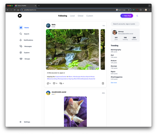 New Pixelfed UI