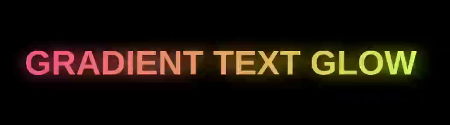 Animated GIF. Gradient text having the same gradient for its text glow. The gradient cycles in between two hues 90° apart.