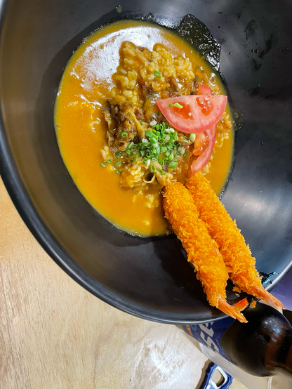 Japanese curried rice with shrimp 