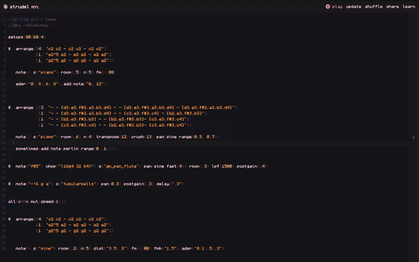all i need by radiohead covered on strudel