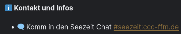 Screenshot of the link on the (German) website.