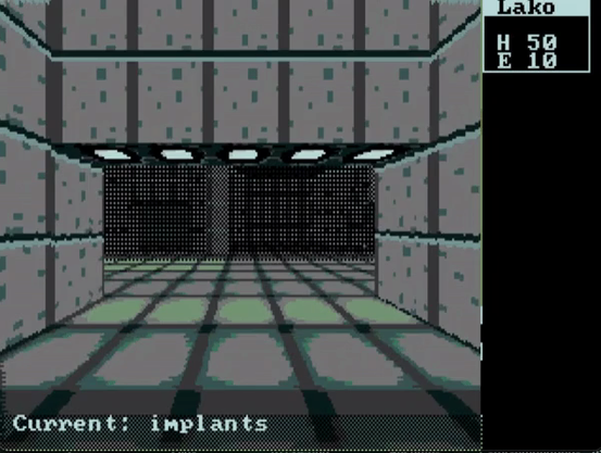 GIF showing the dungeon crawler, starting with the player escaping his futuristic prison cell